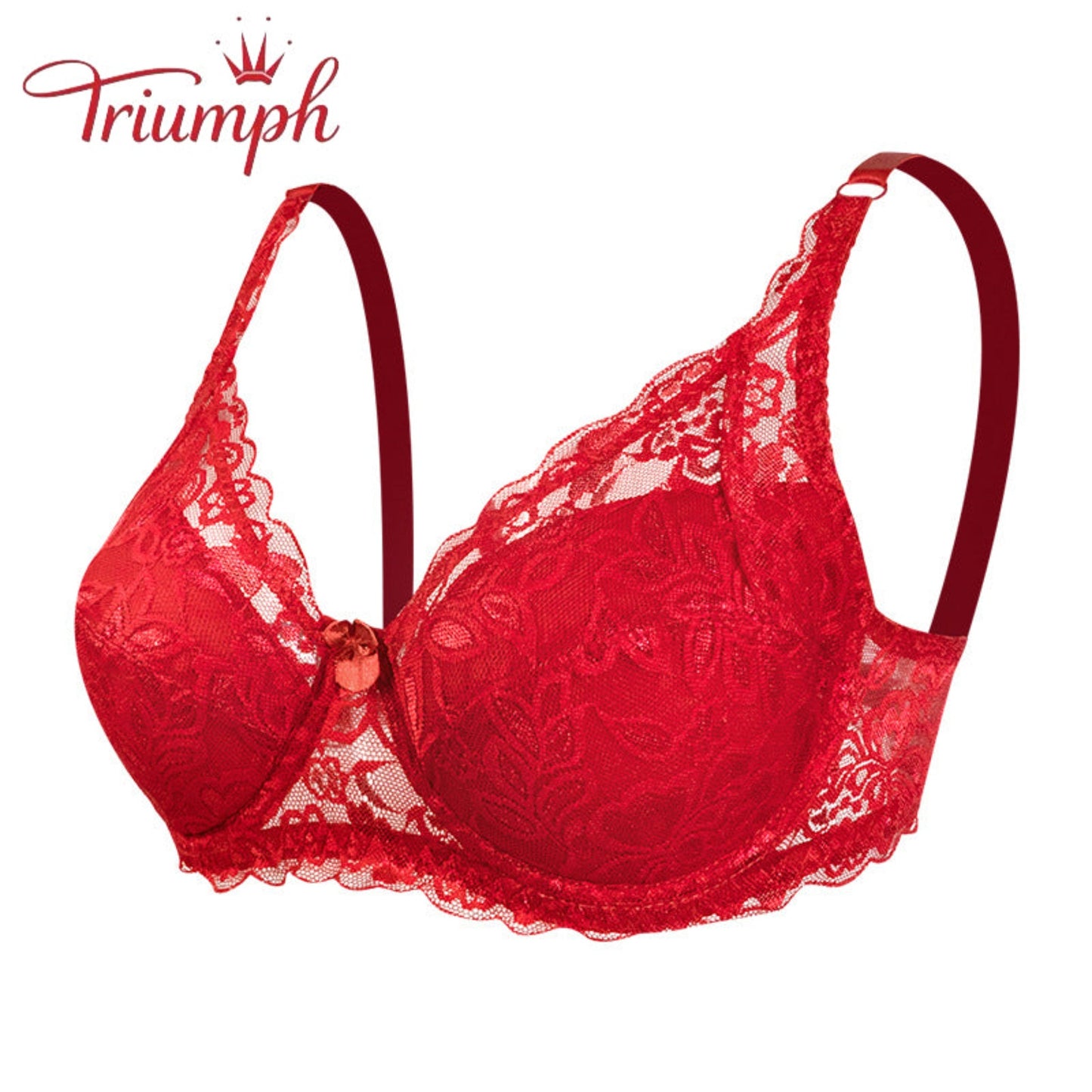 Triumph - Zestaw 3 biustonoszy, Bezpłatna Wysyłka, Nowy Seksowny Koronkowy Biustonosz Push Up w dużych Rozmiarach