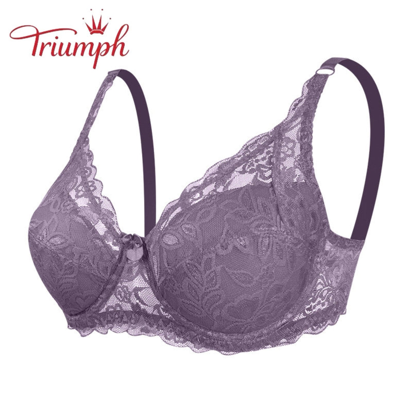 Triumph - Zestaw 3 biustonoszy, Bezpłatna Wysyłka, Nowy Seksowny Koronkowy Biustonosz Push Up w dużych Rozmiarach