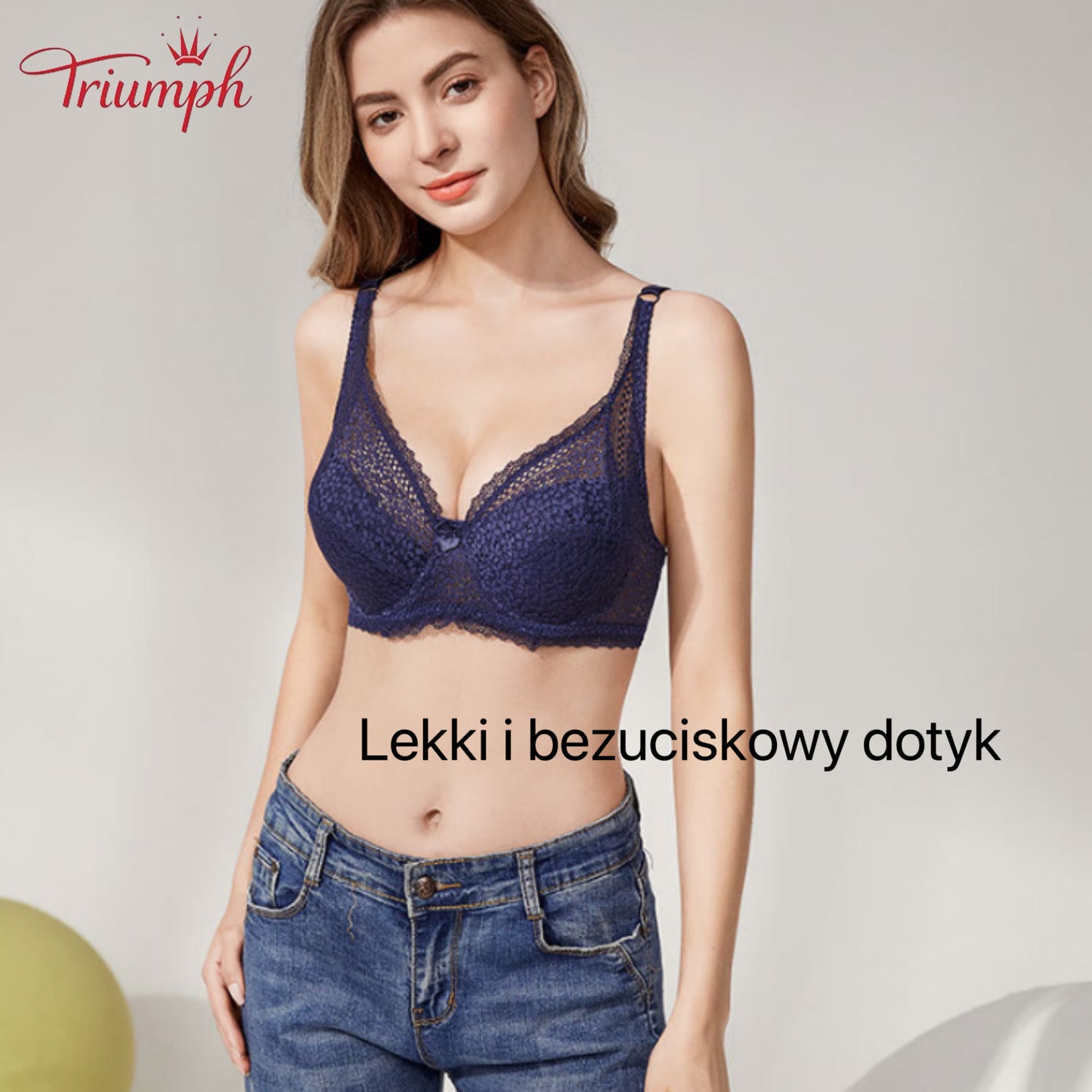 Triumph - 3-Pak Seksownych Koronkowych Biustonoszy Push-Up,Cienki,Wygodny,Oddychający