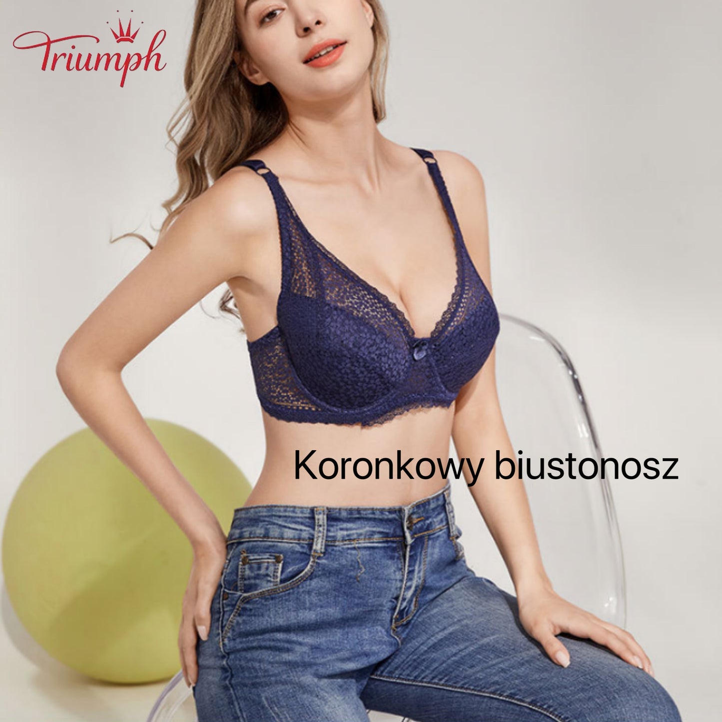 Triumph - 3-Pak Seksownych Koronkowych Biustonoszy Push-Up,Cienki,Wygodny,Oddychający