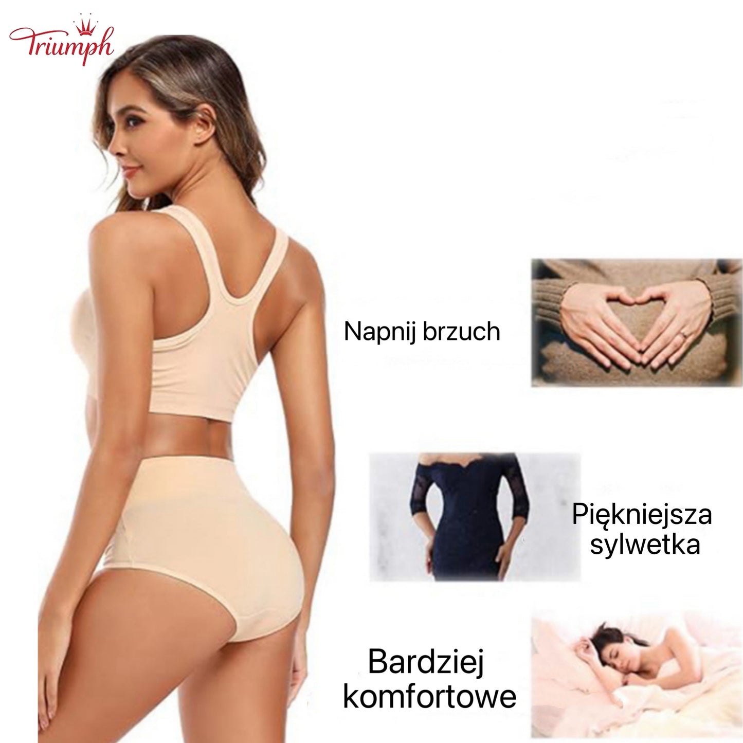 Triumph - Zestaw 4 Majtek Bawełnianych Wysokiej Jakości, Bezpłatna Wysyłka, Napnij Brzuch, Lifting Pośladków
