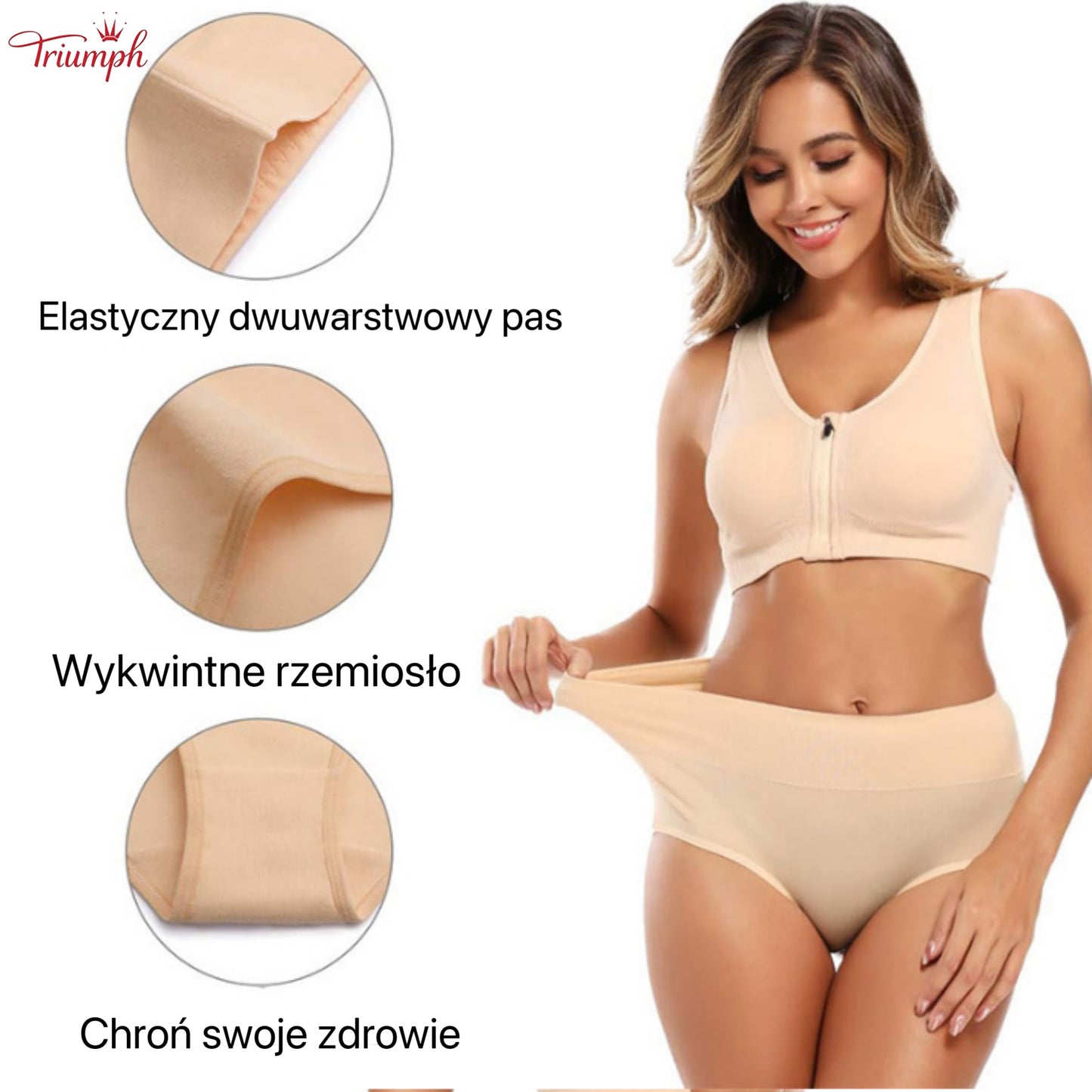 Triumph - Zestaw 4 Majtek Bawełnianych Wysokiej Jakości, Bezpłatna Wysyłka, Napnij Brzuch, Lifting Pośladków