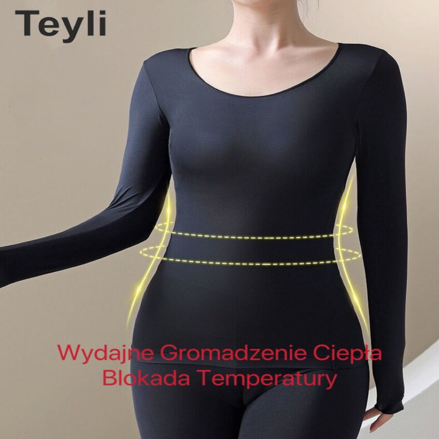 Teyli - 3 Szt Jesień i Zima Bielizna Termiczna, Zawiera Kwas Hialuronowy do Upiększania Skóry, Niezwykle Elastyczna, Lekka, Naukowa i Techniczna Bielizna Termiczna