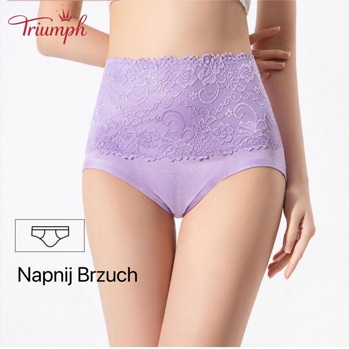 Triumph - Majtki Koronkowe 4 sztuki, Bezpłatna Wysyłka, Napinanie Brzucha, Unoszenie Pośladków, Wysoka Elastyczność