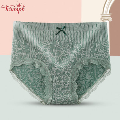 Triumph - Darmowa Wysyłka，4 Pary Wygodnych, Oddychających fig z Wysokim Stanem，Koronkowe Obramowanie