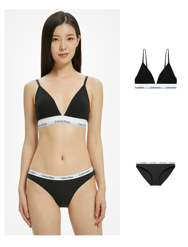 “Calvin Klein” Seksowny komplet bielizny, miękki bawełniany biustonosz i majtki, odpowiedni dla dużych i małych piersi, odpowiedni na każdą porę roku