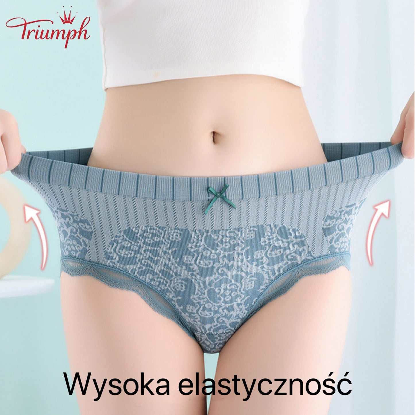 Triumph - Darmowa Wysyłka，4 Pary Wygodnych, Oddychających fig z Wysokim Stanem，Koronkowe Obramowanie