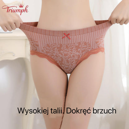 Triumph - Darmowa Wysyłka，4 Pary Wygodnych, Oddychających fig z Wysokim Stanem，Koronkowe Obramowanie