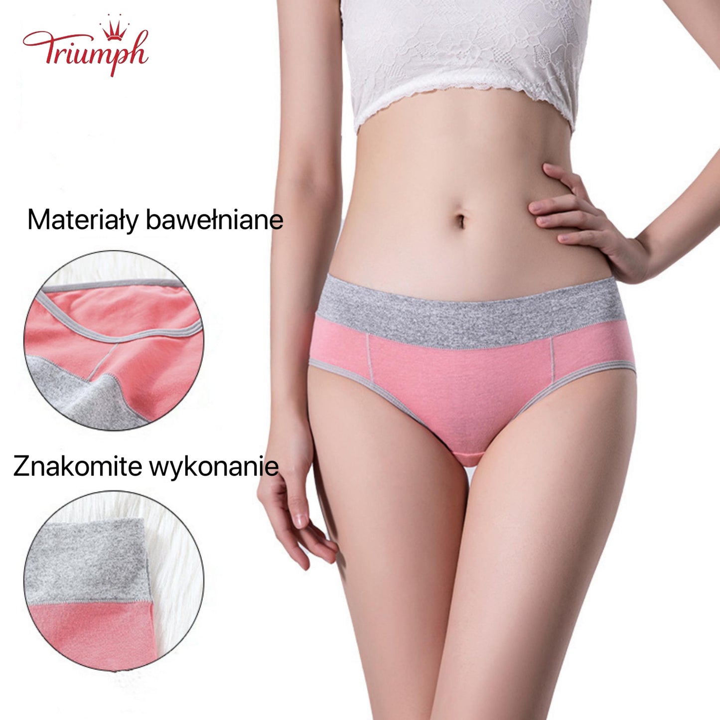 Triumph  4-Częściowy Komplet Bielizny Damskiej，Wysoki, Elastyczny Pas Bielizny，Odpowiedni dla 40-110 KG