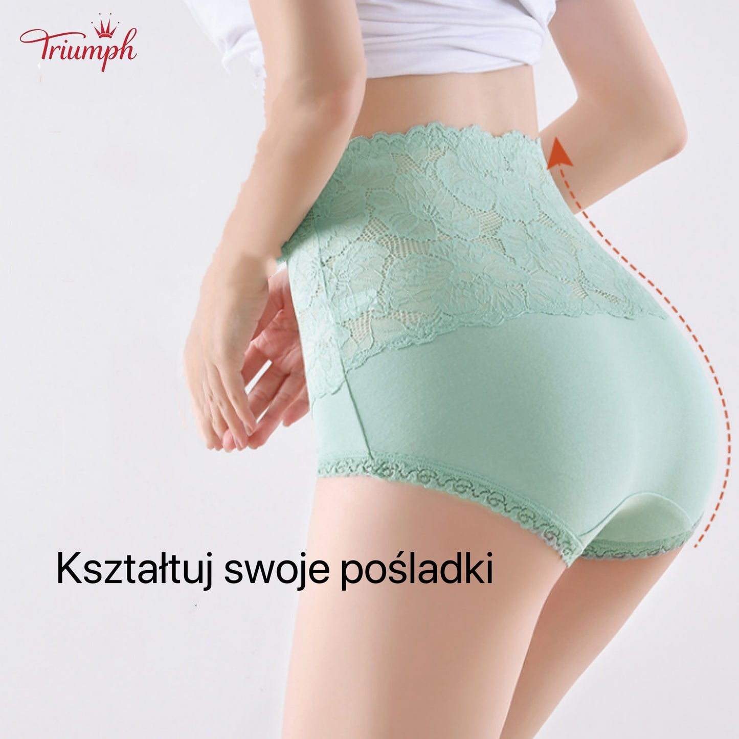 Triumph - Darmowa Wysyłka . Zestaw 4. Wysokiej Jakości Koronkowe Majtki z Wysokim Stanem . Wygodne i Miękkie