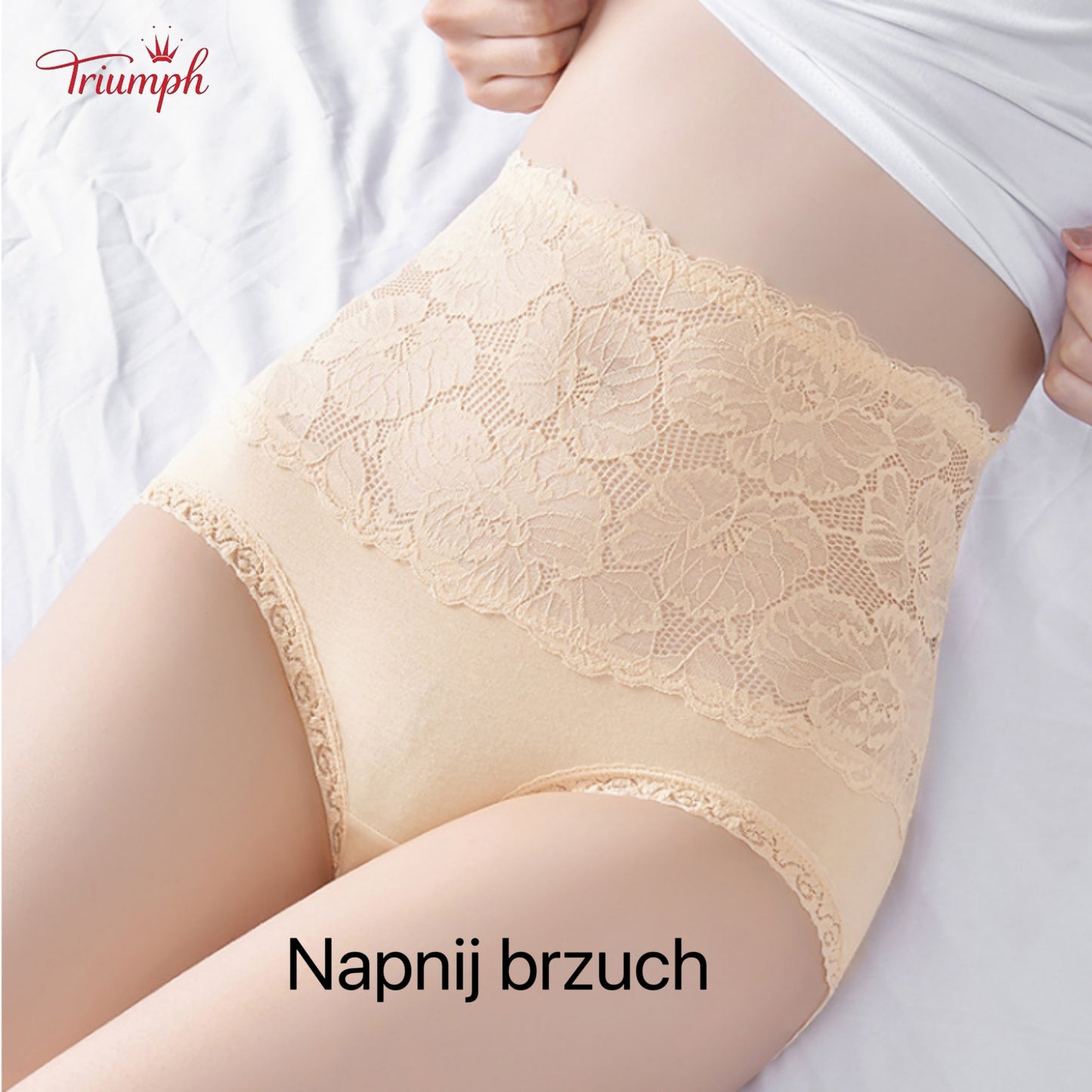 Triumph - Darmowa Wysyłka . Zestaw 4. Wysokiej Jakości Koronkowe Majtki z Wysokim Stanem . Wygodne i Miękkie