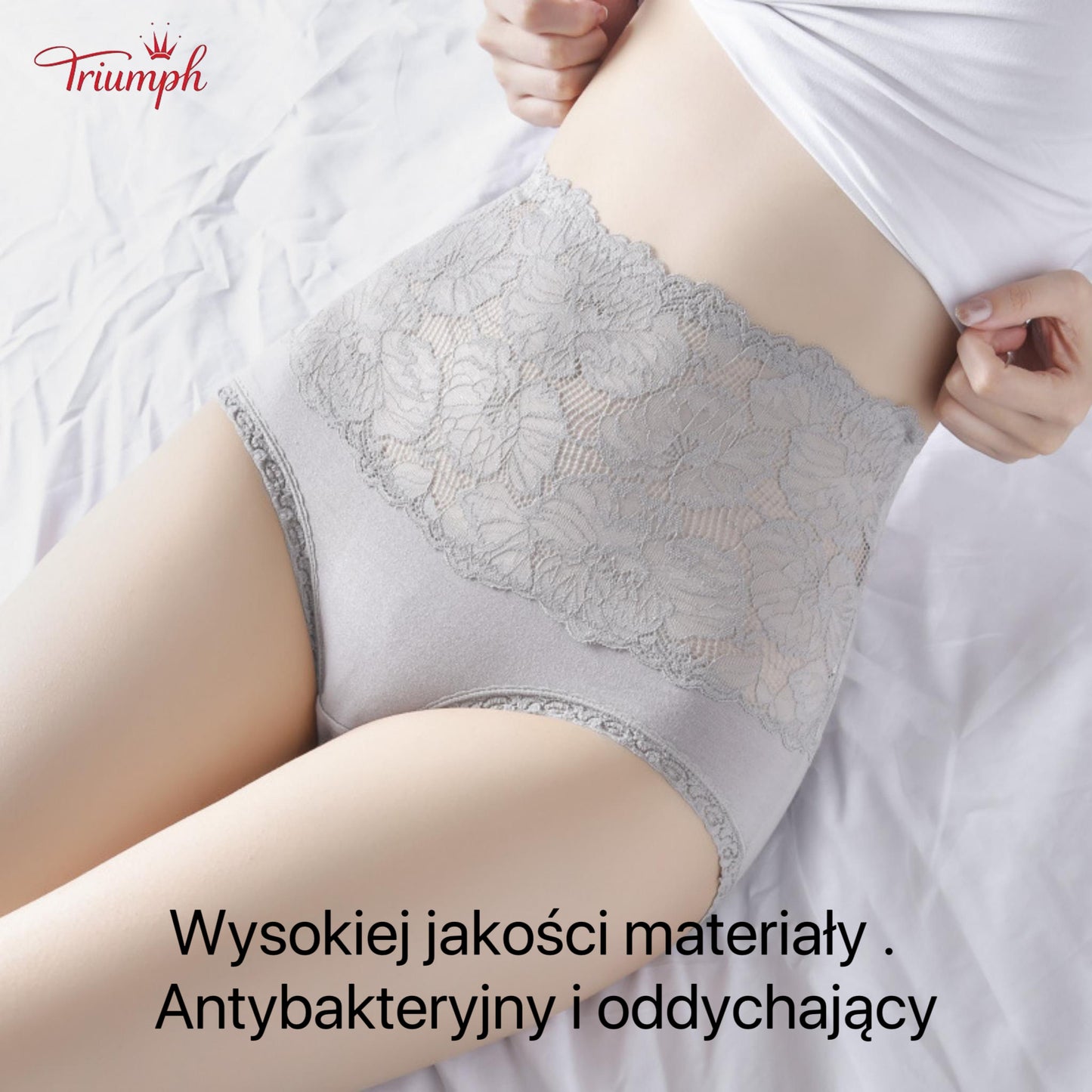 Triumph - Darmowa Wysyłka . Zestaw 4. Wysokiej Jakości Koronkowe Majtki z Wysokim Stanem . Wygodne i Miękkie