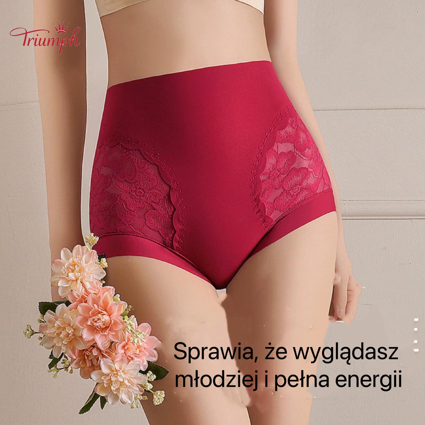 Triumph - Darmowa wysyłka. Zestaw 4 Sztuk. Wysokiej Jakości Koronkowe Majtki z Wysokim Stanem