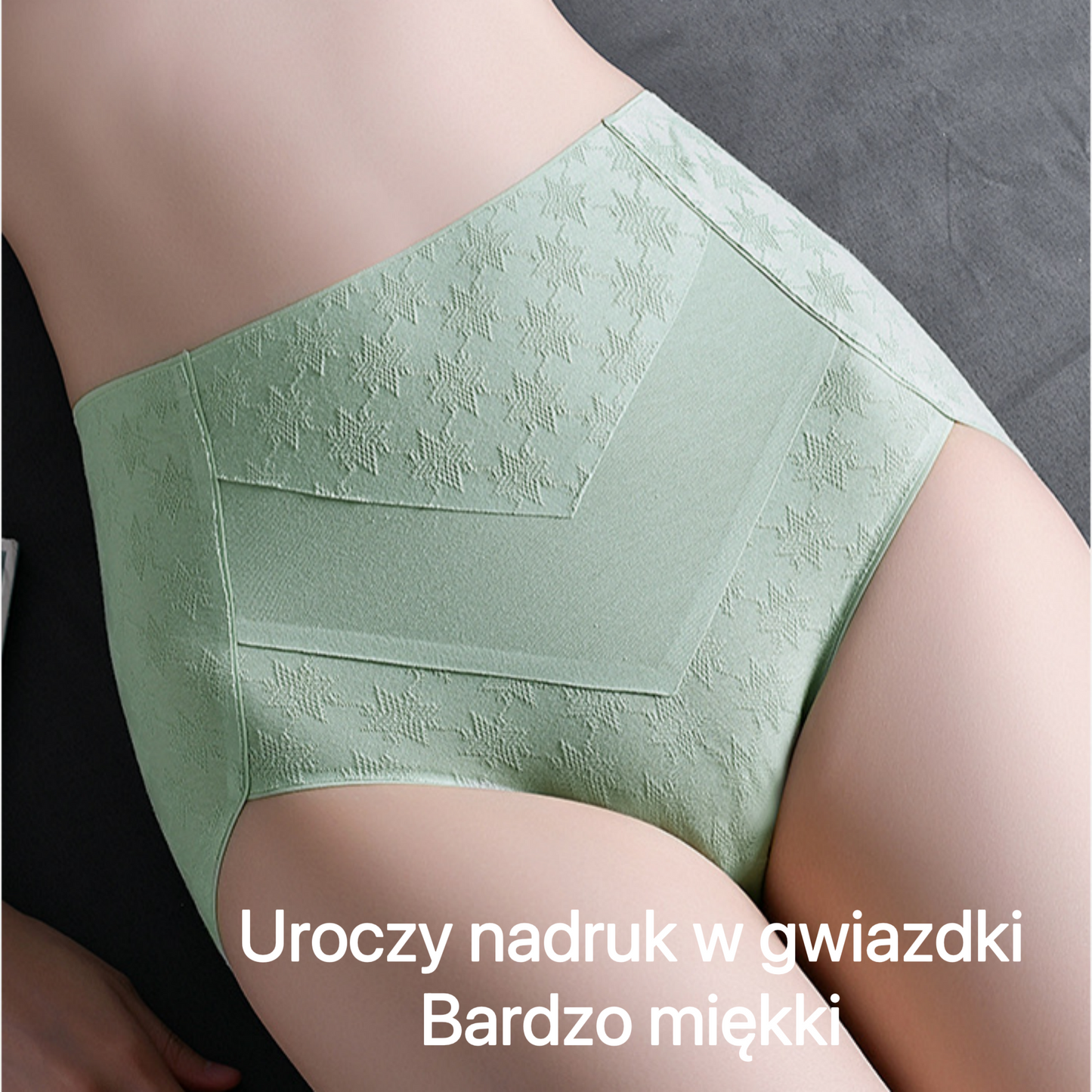 Triumph - 4 Pary Wysokiej Jakości Bawełnianych Majtek z Wysokim Stanem i Uroczym Nadrukiem w Gwiazdki, Bezpłatna Wysyłka
