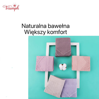 Triumph - 4 Pary Bawełnianych Majtek, Darmowa Wysyłka, Majtki w Paski, Miękkie