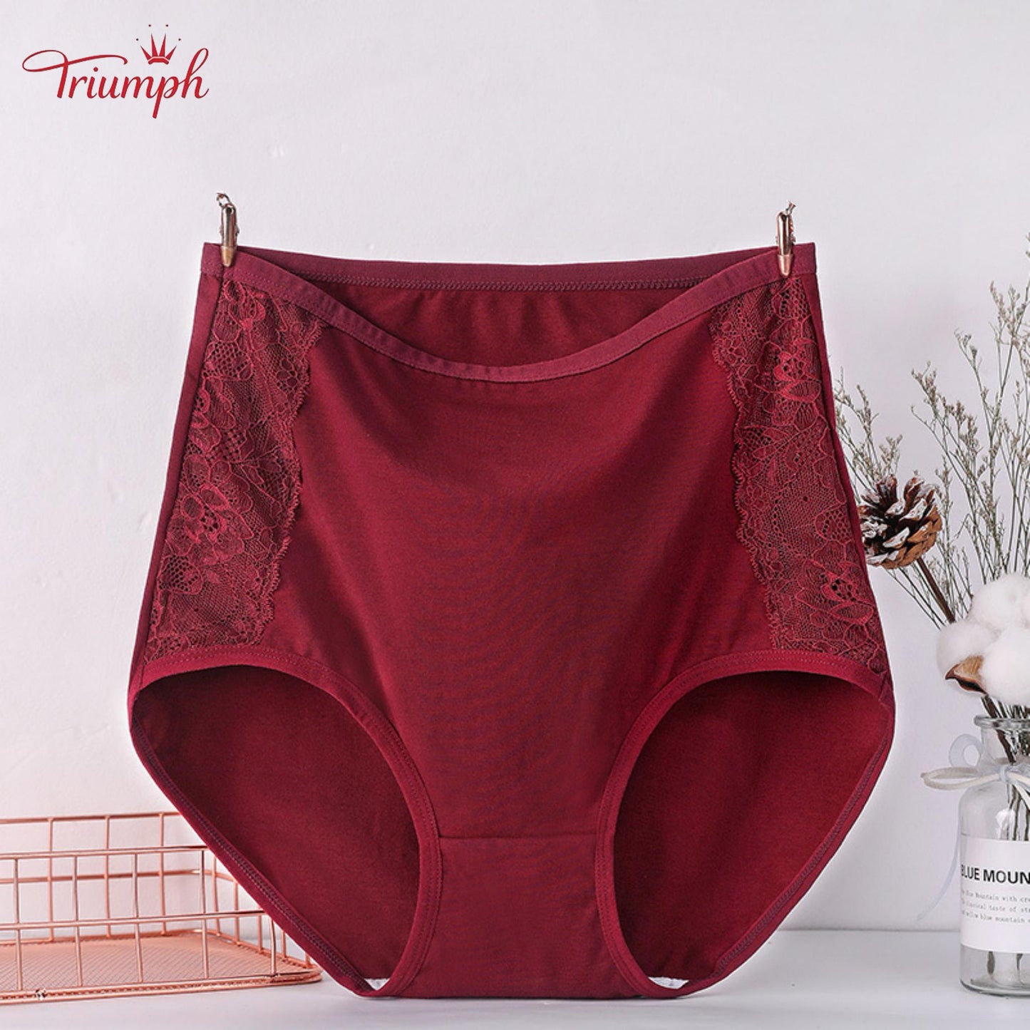 Triumph - Zestaw 4 Par Bawełnianych Majtek Premium z Wysokim Stanem, Darmowa Wysyłka, Napnij Brzuch, Podnoszenie Pośladków