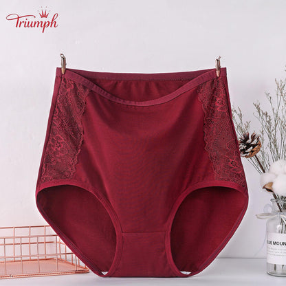 Triumph - Zestaw 4 Par Bawełnianych Majtek Premium z Wysokim Stanem, Darmowa Wysyłka, Napnij Brzuch, Podnoszenie Pośladków