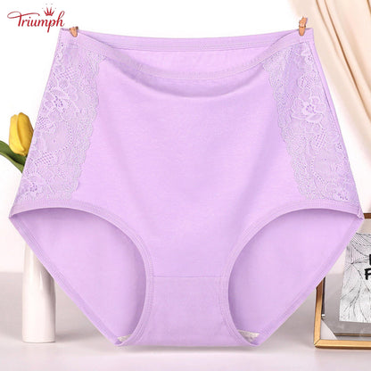 Triumph - Zestaw 4 Par Bawełnianych Majtek Premium z Wysokim Stanem, Darmowa Wysyłka, Napnij Brzuch, Podnoszenie Pośladków