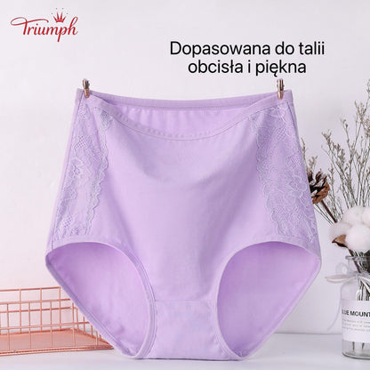 Triumph - Zestaw 4 Par Bawełnianych Majtek Premium z Wysokim Stanem, Darmowa Wysyłka, Napnij Brzuch, Podnoszenie Pośladków