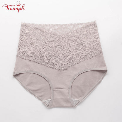 Triumph - Darmowa Wysyłka，4 Sztuki Koronkowych Majtek z Wysokim Stanem w Kształcie Litery V，Wygodne，Miękkie