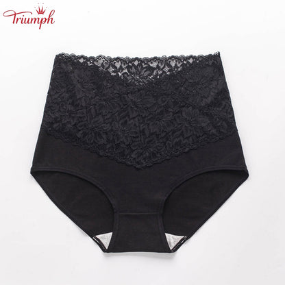 Triumph - Darmowa Wysyłka，4 Sztuki Koronkowych Majtek z Wysokim Stanem w Kształcie Litery V，Wygodne，Miękkie