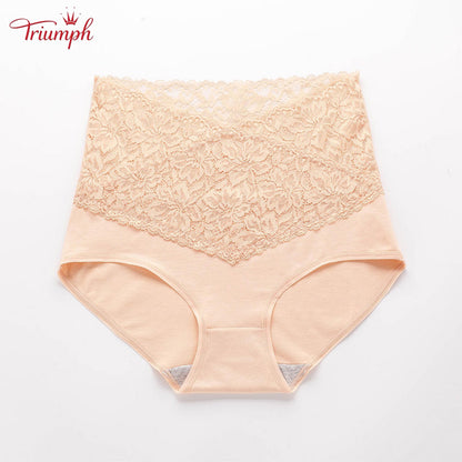 Triumph - Darmowa Wysyłka，4 Sztuki Koronkowych Majtek z Wysokim Stanem w Kształcie Litery V，Wygodne，Miękkie