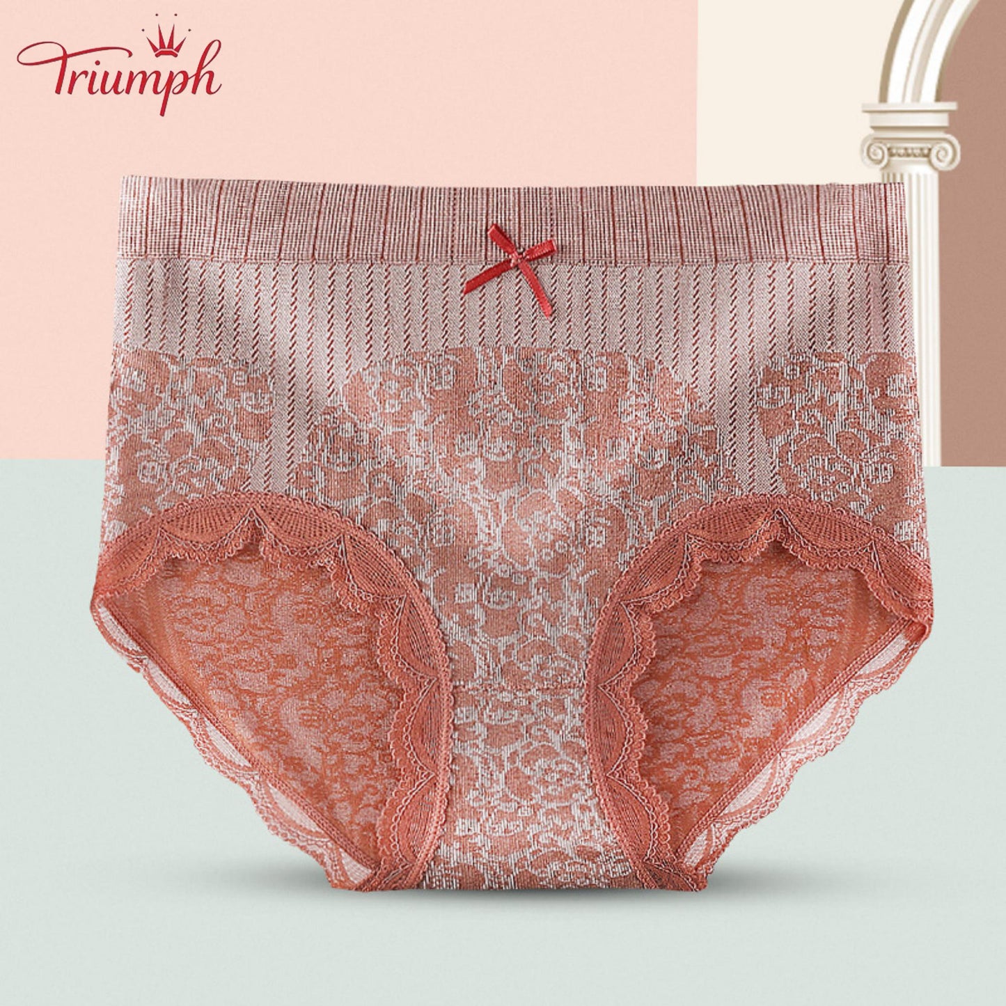 Triumph - Darmowa Wysyłka，4 Pary Wygodnych, Oddychających fig z Wysokim Stanem，Koronkowe Obramowanie