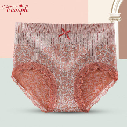Triumph - Darmowa Wysyłka，4 Pary Wygodnych, Oddychających fig z Wysokim Stanem，Koronkowe Obramowanie