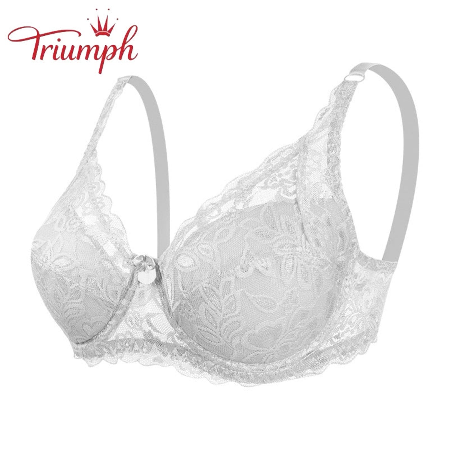 Triumph - Zestaw 3 biustonoszy, Bezpłatna Wysyłka, Nowy Seksowny Koronkowy Biustonosz Push Up w dużych Rozmiarach