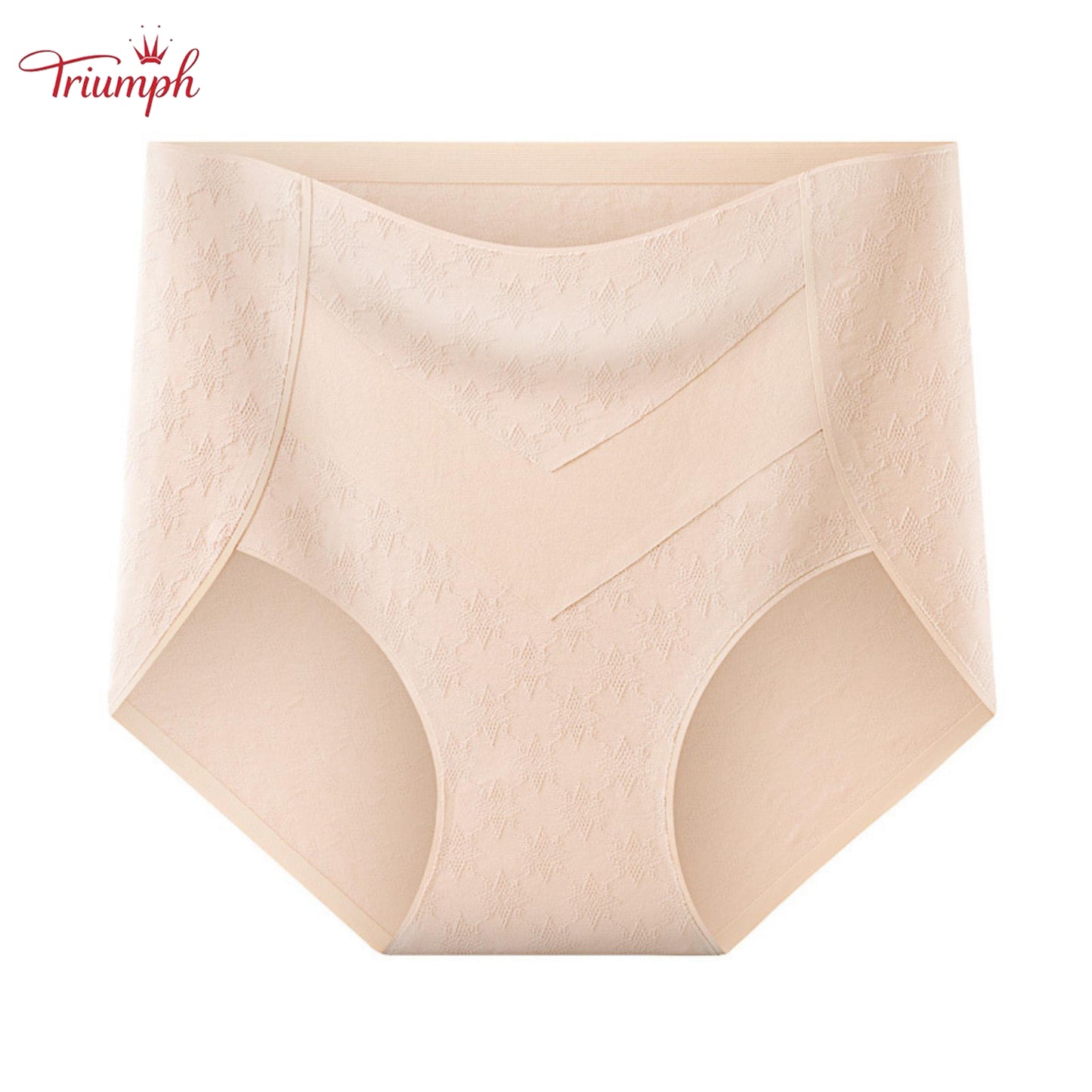 Triumph - 4 Pary Wysokiej Jakości Bawełnianych Majtek z Wysokim Stanem i Uroczym Nadrukiem w Gwiazdki, Bezpłatna Wysyłka