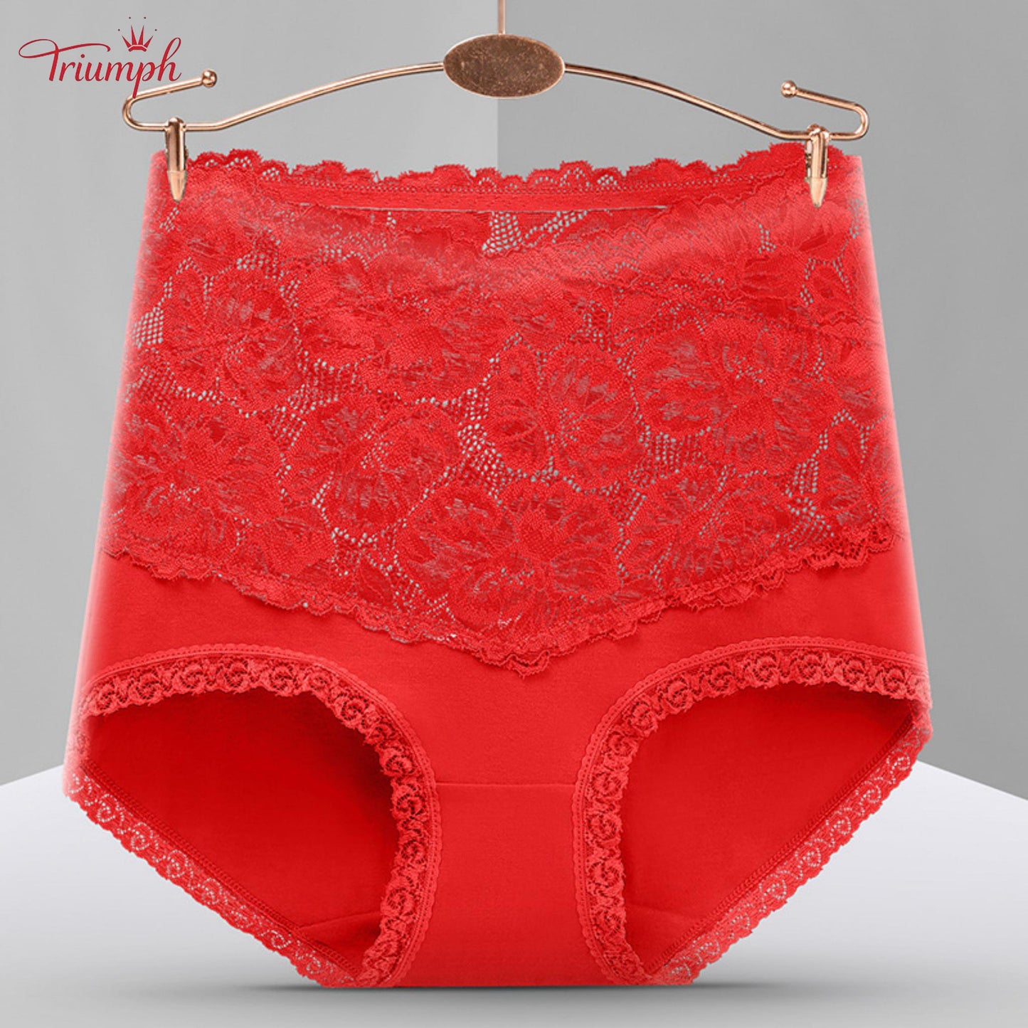 Triumph - Darmowa Wysyłka . Zestaw 4. Wysokiej Jakości Koronkowe Majtki z Wysokim Stanem . Wygodne i Miękkie