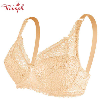 Triumph - 3-Pak Seksownych Koronkowych Biustonoszy Push-Up，Cienki，Wygodny，Oddychający